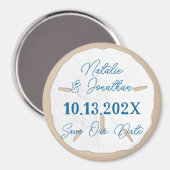 Sand Dollar Save the Date Beach Wedding Magnet (Voorkant / Achterkant)