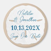 Sand Dollar Save the Date Beach Wedding Magnet (Voorkant)