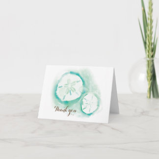 Sand Dollar Seafoam Thank You Card Bedankkaart