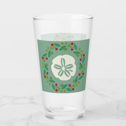 Sand Dollar Seashell Christmas Wreath Glas (Achterkant)
