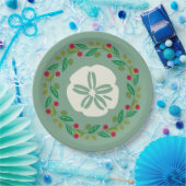 Sand Dollar Seashell Kerstkrans Papieren Bordje (Feest)