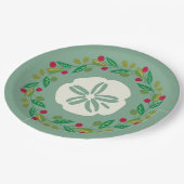 Sand Dollar Seashell Kerstkrans Papieren Bordje (Gekanteld)