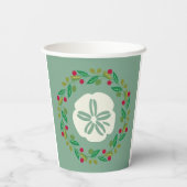 Sand Dollar Seashell Kerstmis Papieren Bekers (Achterkant)