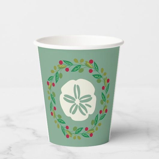 Sand Dollar Seashell Kerstmis Papieren Bekers (Voorkant)
