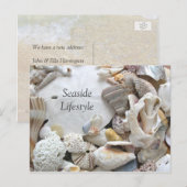Sand Dollar Seaside Lifestyle Nieuw adres Aankondigingskaart (Voorkant / Achterkant)