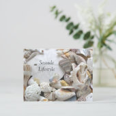 Sand Dollar Seaside Lifestyle Nieuw adres Aankondigingskaart (Staand voorkant)