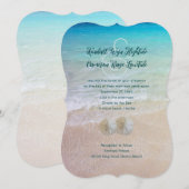Sand Dollar Seaside Wedding Moderne Uitnodiging (Voorkant / Achterkant)