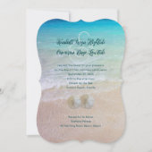 Sand Dollar Seaside Wedding Moderne Uitnodiging (Voorkant)