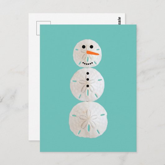 Sand Dollar Snowman Briefkaart (Voorkant / Achterkant)
