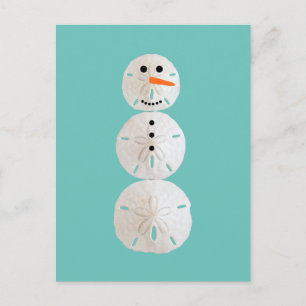 Sand Dollar Snowman Briefkaart