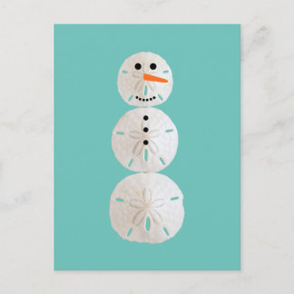Sand Dollar Snowman Briefkaart