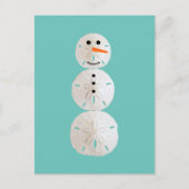 Sand Dollar Snowman Briefkaart (Voorkant)