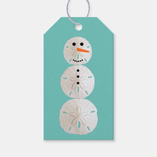 Sand Dollar Snowman Cadeaulabel (Voorkant)