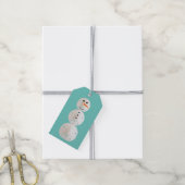 Sand Dollar Snowman Cadeaulabel (Met Touw)