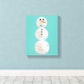 Sand Dollar Snowman Canvas Afdruk (Insitu (Houten vloer))