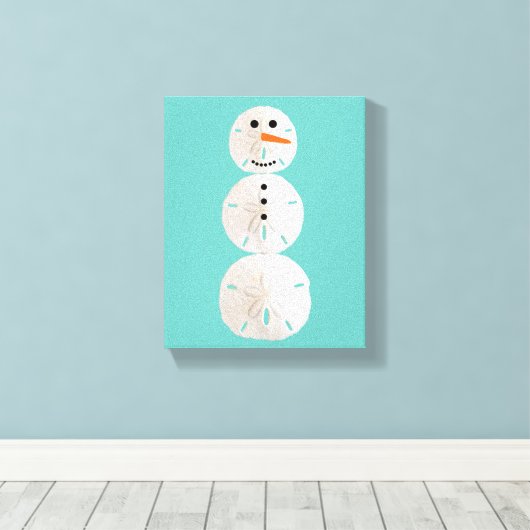 Sand Dollar Snowman Canvas Afdruk (Insitu (Houten vloer))