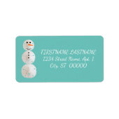 Sand Dollar Snowman Etiket (Voorkant)