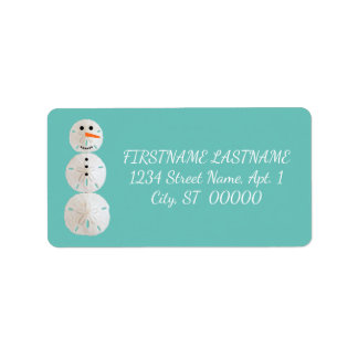 Sand Dollar Snowman Etiket