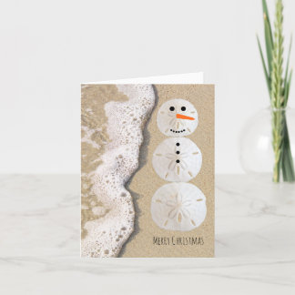 Sand Dollar Snowman Feestdagen Kaart