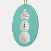 Sand Dollar Snowman Keramisch Ornament (Links)