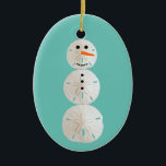 Sand Dollar Snowman Keramisch Ornament<br><div class="desc">Sand Dollar Snowman</div>