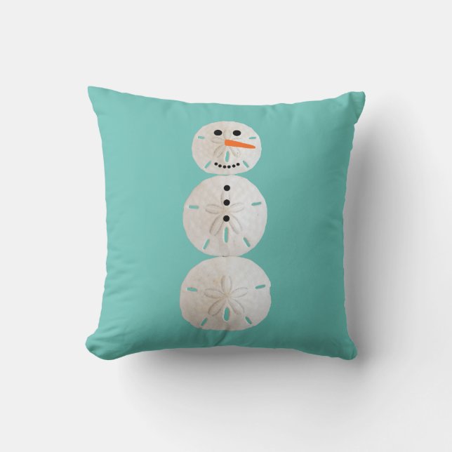 Sand Dollar Snowman Kussen (Voorkant)