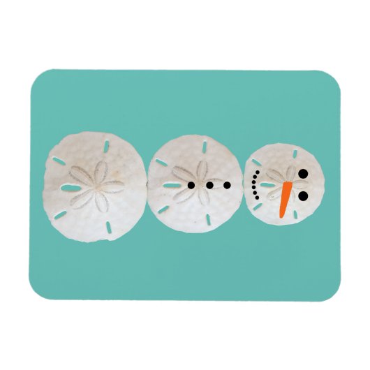 Sand Dollar Snowman Magneet (Horizontaal)