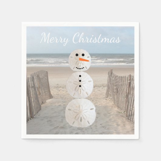 Sand Dollar Snowman Paper Napkins Servet (Voorkant)