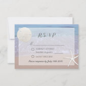 Sand Dollar & Starfish Beach Theme Weddenschap RSV RSVP Kaartje (Voorkant)