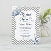 Sand Dollar & Starfish Chevron Vrijgezellenfeest Kaart (Staand voorkant)