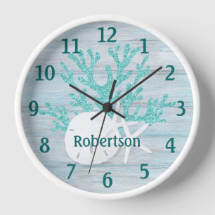 Sand Dollar Starfish Coastal Beach Wood Name