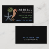 Sand Dollar, Starfish en Seahorse, sparen de datum Informatiekaartje (Voorkant / Achterkant)