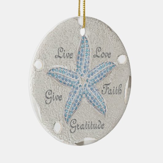 Sand Dollar Starfish Gem Ornament (Rechts)