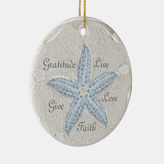 Sand Dollar Starfish Gem Ornament (Rechts)