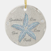 Sand Dollar Starfish Gem Ornament (Voorkant)