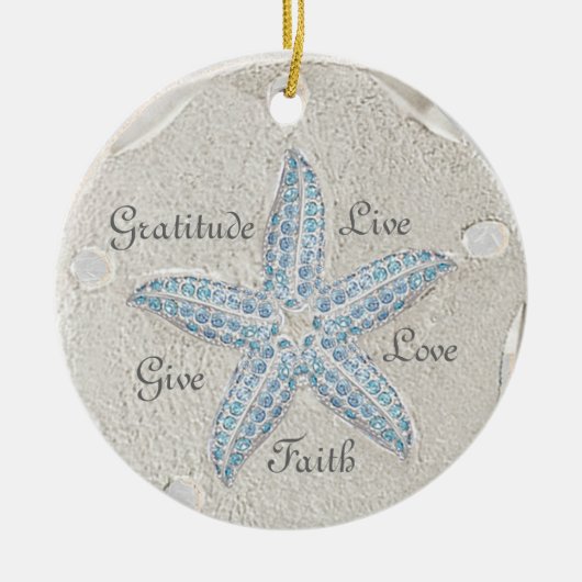 Sand Dollar Starfish Gem Ornament (Voorkant)