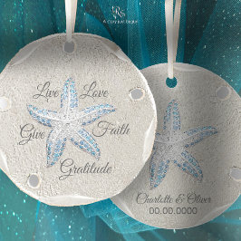 Sand Dollar Starfish Gem Ornament