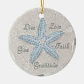 Sand Dollar Starfish Gem Ornament (Voorkant)