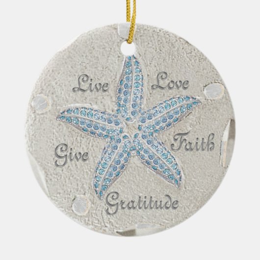 Sand Dollar Starfish Gem Ornament (Voorkant)