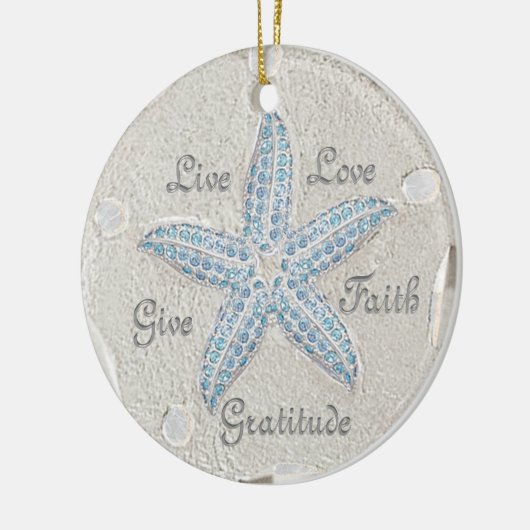 Sand Dollar Starfish Gem Ornament (Links)