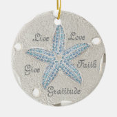 Sand Dollar Starfish Gem Ornament (Voorkant)
