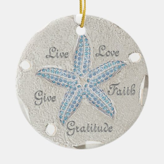 Sand Dollar Starfish Gem Ornament (Voorkant)