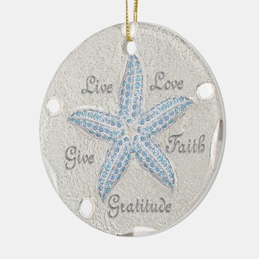 Sand Dollar Starfish Gem Ornament (Links)