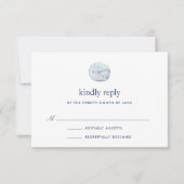 Sand Dollar Starfish RSVP-kaart RSVP Kaartje (Voorkant)