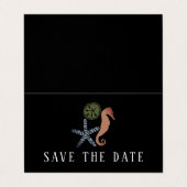 Sand Dollar, Starfish, Seahorse Save the Date Card Visitekaartje (Buitenkant ongevouwen)