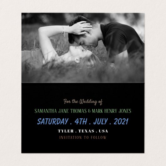 Sand Dollar, Starfish, Seahorse Save the Date Card Visitekaartje (Binnenkant ongevouwen)