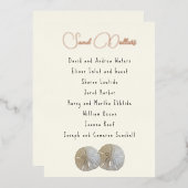 Sand Dollar Table Number Name Seating List Kaarten (Voorkant / Achterkant)