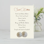 Sand Dollar Table Number Name Seating List Kaarten (Staand Voorkant)