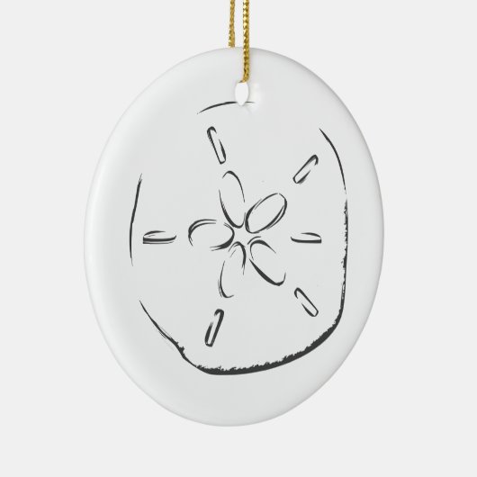 Sand Dollar Tekening Keramisch Ornament (Rechts)