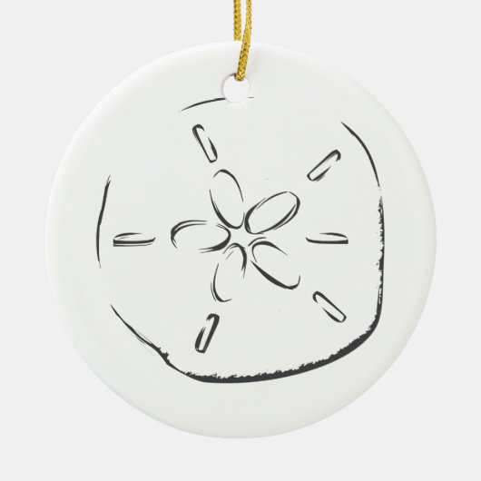 Sand Dollar Tekening Keramisch Ornament (Voorkant)